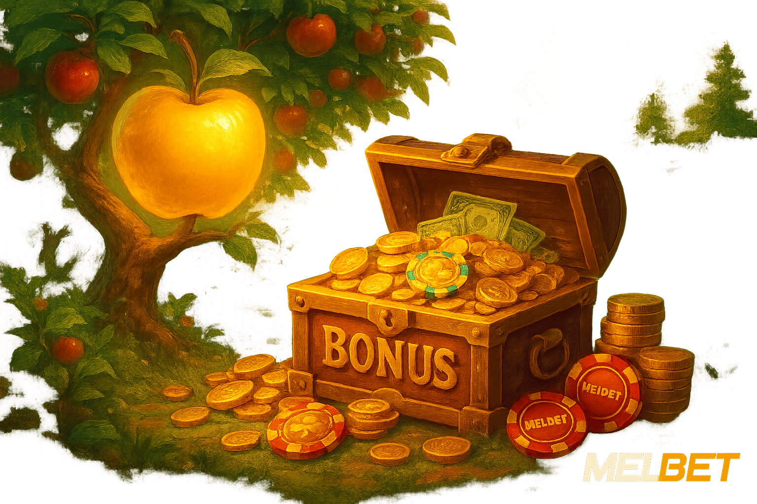 Apple of Fortune бонусы от MelBet