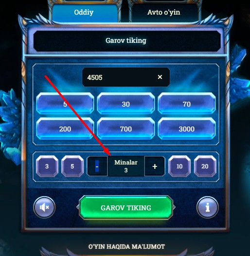 Melbet onlayn kazinosida haqiqiy pul uchun minalar o'ynang